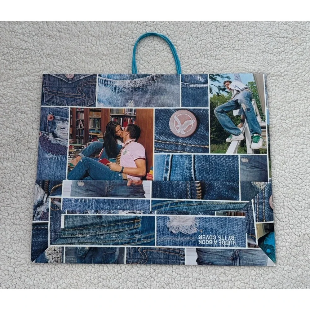 Vintage American Eagle Outfitters Paper Shopping Bag AE Jeans Y2K Era Gift Bags